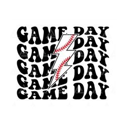 Game Day Svg, Baseball Lightning Bolt Svg, Mama Tee, Baseball Mom T-shirt Design, Sports Mama Sublimation. Cut File Cric