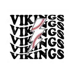 Vikings Svg, Baseball Lightning Bolt Svg, School Spirit, Team Mascot, Vikings Png, Sports Cheer Mom Shirt. Cut File Cric