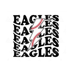 Eagles Svg, Baseball Lightning Bolt Svg, Team Mascot Svg, School Spirit Svg, Cheer Mom Shirt. Cut File Cricut, Png Pdf,