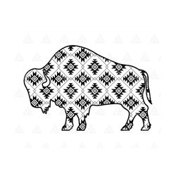 Aztec Buffalo Svg, Tribal Buffalo Svg, Boho Aztec Pattern, Ethnic Tribal Pattern. Cut File Cricut Svg, Png Pdf Eps, Vect
