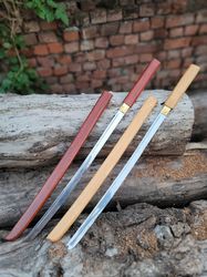 Hand Forged Japanese Full Tang Katanas: A Piece of History (Pair of 2) (Brown)