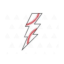 Baseball Lightning Bolt Svg, Baseball Shirt Print, Thunder Svg, Game Day Vibes, Cheer Mom. Cut File Cricut, Png Pdf Eps,