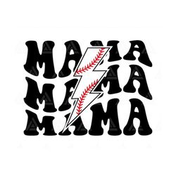 Mama Svg, Baseball Lightning Bolt Svg, Mama Png, Baseball Mom T-shirt Design, Sports Mama Sublimation. Cut File Cricut,