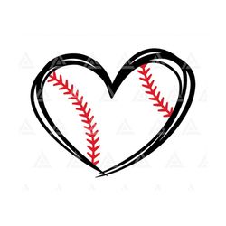 Baseball Heart Svg, Baseball Stitch, Baseball Mom shirt, Baseball Mama, Hand Drawn Heart. Cut File Cricut, Silhouette, P