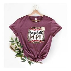 Leopard Baseball Mimi shirt, Baseball Grandma Sweatshirt,Leopard Baseball Grandma Hoodie,Grandma Birthday Gift,Grandma S
