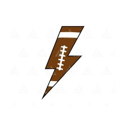Football Lightning Bolt Svg, American Football Svg, Rugby Thunder Svg, Football T-Shirt. Cut File Cricut, Silhouette, Pn
