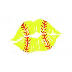 Softball Lips Svg, Softball Kiss Svg, Softball Mom shirt, Distressed Lips, Red Stitch. Cut File Cricut, Silhouette, Png