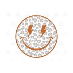 Leopard Happy Face Svg, Lightning Bolt Eyes, Retro Cheetah Happy Face PNG, Good Vibes Only. Cut File Cricut, Silhouette,