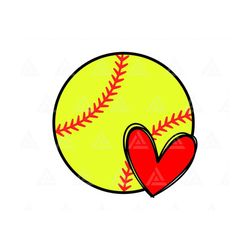 Softball Heart Svg, Red Stitch Svg, Softball T-shirt, Cheer Mom Svg, Game Day Vibes Svg. Cut File Cricut, Silhouette, Pn