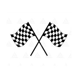 Checkered Racing Flag Svg, Crossed Race Flags Svg, Race Finish Flag, Motorcycle, Motocross. Cut File Cricut, Silhouette,