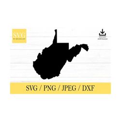 West Virginia SVG, State svg, United States, Shape, svg, png, dxf, jpeg, Digital Download, Cut File, Cricut, Silhouette,