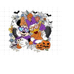Retro Floral Halloween Png, Trick Or Treat Png, Happy Halloween Png, Boo Png, Spooky Season, Mouse And Friend Halloween,