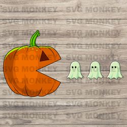 Pumkin Funny Ghost Happy Halloween Png Svg, Halloween Boo Svg, Spooky Vibes Svg, Fall,  SVG EPS DXF PNG