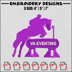 Va eventing embroidery design, Logo embroidery, Logo design, Embroidery shirt, Embroidery file, Digital download