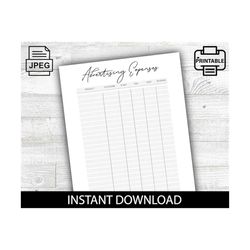 Expense Tracker, Advertising, Business Tracker, Track Expenses, Printable, Financial Planner, Budget, Digital Download,