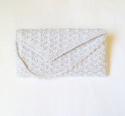 Bridal lace clutch purse crochet beaded evening handbag pearl lace clutch purse romantic wedding envelope bridesmaid bag