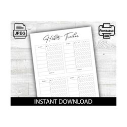 Habit Tracker, Skill Tracker, Habit Forming, Printable, Habit Checklist, Personal Growth, Digital Download, Print At Hom