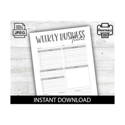 Weekly Business Tracker, Tracker, Business Stats, Printable, Growth Planner, Digital Download, Organization, Office Note