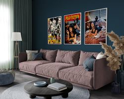 Pulp Fiction Set of 3 Posters, Movie Cover, Wall Art, Original, Film Cover Graphic, Pulp Fiction, TV Show, Wall Art, Vin