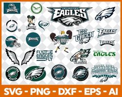 Philadelphia Eagles, Football, Bundle, SVG, PNG, AI, DXF, EPS Files Iron Transfer Sublimation Cricut Tshirts
