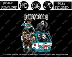 Tampa Bay Buccaneers, Scooby Mystery Machine, Horror Characters Freddy Jason Chucky JPG PNG SVG Files Cricut Sublimation
