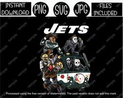 New York Jets, Scooby Mystery Machine, Horror Characters Freddy Jason Chucky JPG PNG SVG Files Cricut Sublimation