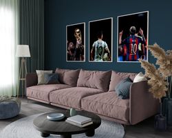 Lionel Messi Set of 3 Posters, Soccer Poster, Argentina, 10, Championship, Soccer Wall Art, Football, Futball, MLS, Digi