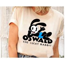 Disney Oswald The Lucky Rabbit Portrait Shirt, Epic Mickey Tee, Oswald Walt Disney Studio T-shirt, Disneyland Family Mat