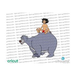 Baloo and Mowgli jungle book svg, layered svg, cricut, cut file, cutting file, clipart, png, silhouette