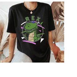 Disney T-Rex 90's Portrait T-Shirt, Disney Toy Story Rex Portrait Tee, Birthday Party Music Shirt, Couple Shirts, Disney