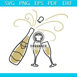 Champagne Drinking Day Decoration Svg