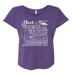Duck Hunter Prayer Lord T Shirt, I Love Hunting T Shirt, Cool Shirt (Ladies&8217 Triblend Dolman Sleeve)