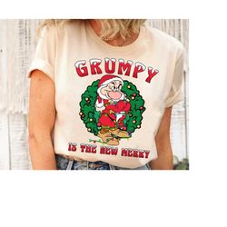 Grumpy is The New Merry Disney Grumpy Xmas Shirt, Snow White And The Seven Dwarfs, Mickey's Very Merry Christmas,Disneyl