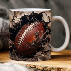 Football Mug   Bundle,  Sport Mug  ,  Mug  11oz 15oz   Press Mug ,  Crack Hole Mug