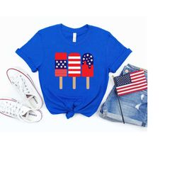 American Flag Ice Cream Shirt, American Flag Shirt, 4th of July Shirt, Independence Day Shirt, 4th of July Gift, Popsicl