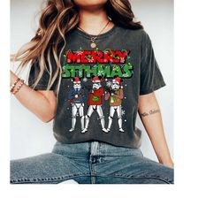 Merry Sithmas Shirt, Star Wars Stormtrooper Mickey Ear Christmas Shirt, Disney Star Wars Christmas Shirt,Xmas Light Swea