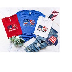 Merica Sunglass USA Shirt, Merica Flag Shirt, 4th of July Shirt, Patriotic Shirts, 4th Of July Family Matching, Independ