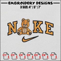 nike teddy bear embroidery design, bear embroidery, nike design, embroidery shirt, embroidery file, digital download