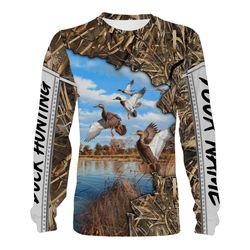 Duck Hunting camo Customize Name 3D All Over Printed Shirts Personalized Hunting gift For hunters &8211 NQS1387