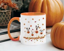 Fall Mug, Halloween Pumpkin Mug, Autumn Decor Mug, Fall Gift for Dog Lover, Fall Coffee Cups, Fall Camping Cup, Fall Gif