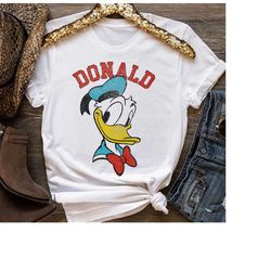 Disney Donald Duck Happy Big Face T-Shirt, Mickey And Friends,Magic Kingdom, Disneyland Holiday Vacation Trip Unisex Adu