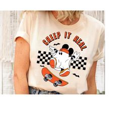 Creep It Real Shirt, Disney Skateboarding Mickey Mouse Shirt, Halloween Vintage Spooky Season Shirt, Mickey's Not So Sca