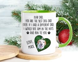 Dog Dad Christmas Gifts, Dog Dad Gift, Personalized Dog Mug, Custom Dog Photo, Dog Lover Christmas Gifts, Dog Dad Birthd