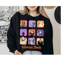 Vintage The Nightmare Before Christmas Halloween Moods T-shirt, Jack Skellington, Sally, Oogie Boogie Shirt, Disneyland