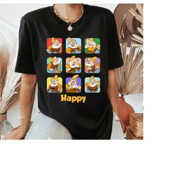 Disney Happy Snow White and Seven Dwarfs Shirt, Happy Moods Shirt, Magic Kingdom Tee, Disneyland Family Matching Shirts,