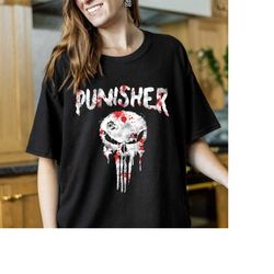 Marvel The Punisher Skull Logo Shirt, Frank Castle T-shirt, Marvel Superhero Tee, Magic Kingdom Disneyland Trip Gifts Un