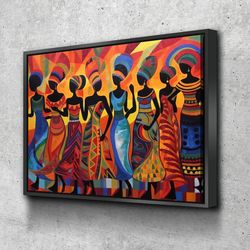 african women abstract canvas, african american woman, african colorful abstract canvas decor canvas wall art