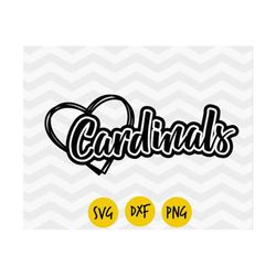 Cardinals svg, Cardinals heart svg, Cardinals pride, Cardinals cut file svg, png, dxf, Digital vector, INSTANT DOWNLOAD
