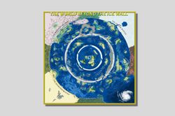 Flat Earth Map, World Beyond The Ice Wall,Semi-Glossy Canvas Poster,Satellite Flat Earth Map,Ready To Hang Canvas,Large