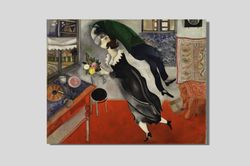 Marc Chagall Canvas Wall Art Modern Framed Canvas Wall Art Modern Canvas The Birthday The Kiss 1915 Exhibition Poster Su